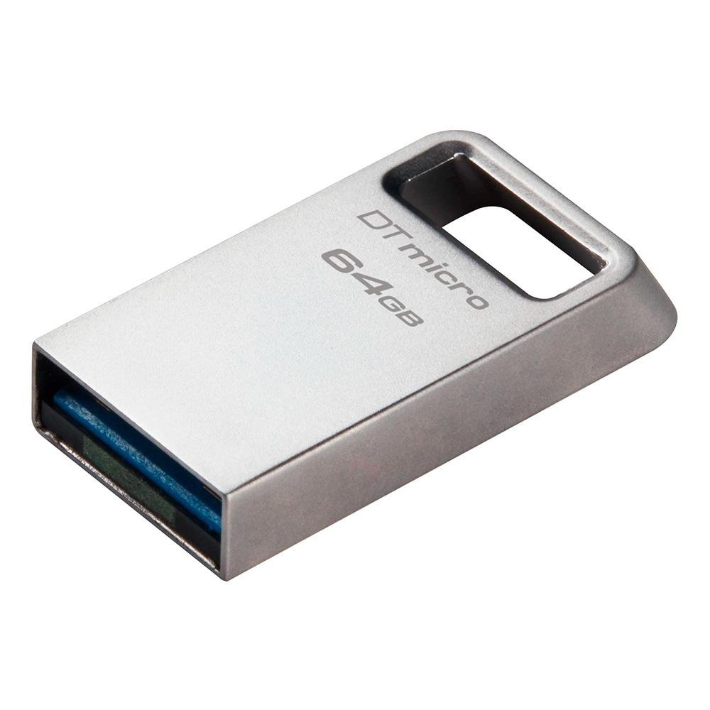 Pen Drive 64GB Kingston DataTraveler Micro, USB 3.2 Gen 1, Leitura de 200MB/s, Metal - DTMC3G2/64GB