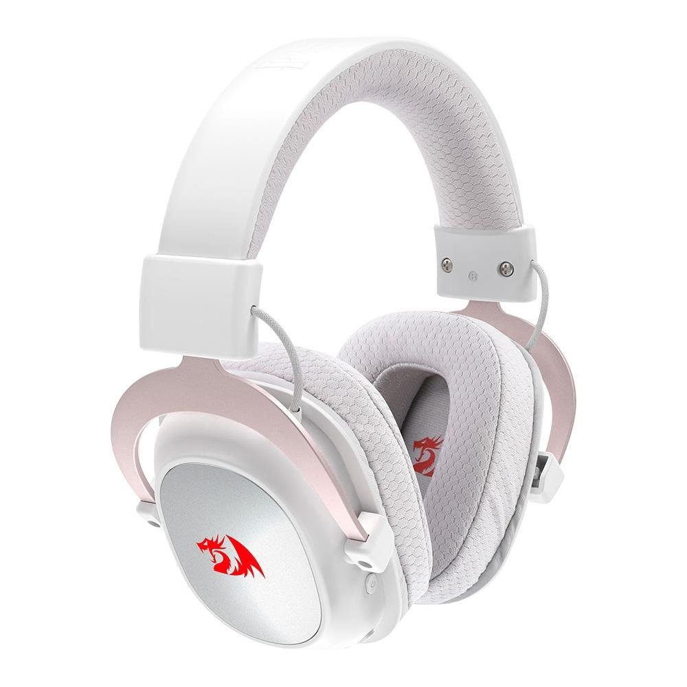 Headset Gamer Sem Fio Redragon Zeus Pro, 7.1, Driver 53mm, Bluetooth, Branco - H510W-PRO