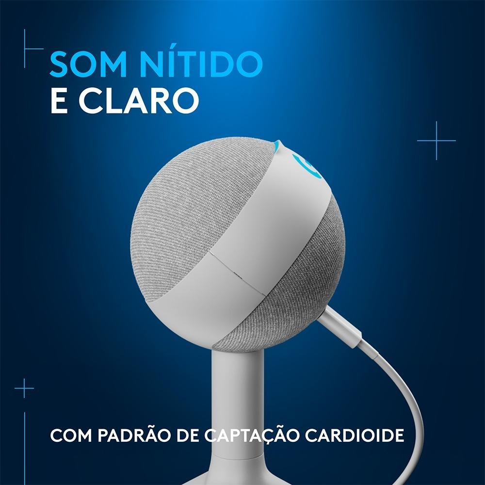 Microfone Gamer Logitech G Yeti Orb com RGB LIGHTSYNC, USB Plug and Play para Gravação de Conteúdo e Streaming, Branco - 988-000557 Microfone Gamer Logitech G Yeti Orb com RGB LIGHTSYNC, USB Plug and Play para Gravação de Conteúdo e Streaming, Branco - 988-000557