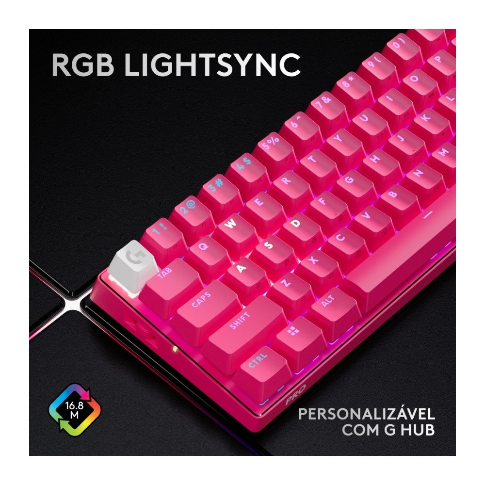 Teclado Mecânico Logitech G Pro X 60 Rosa | KaBuM!