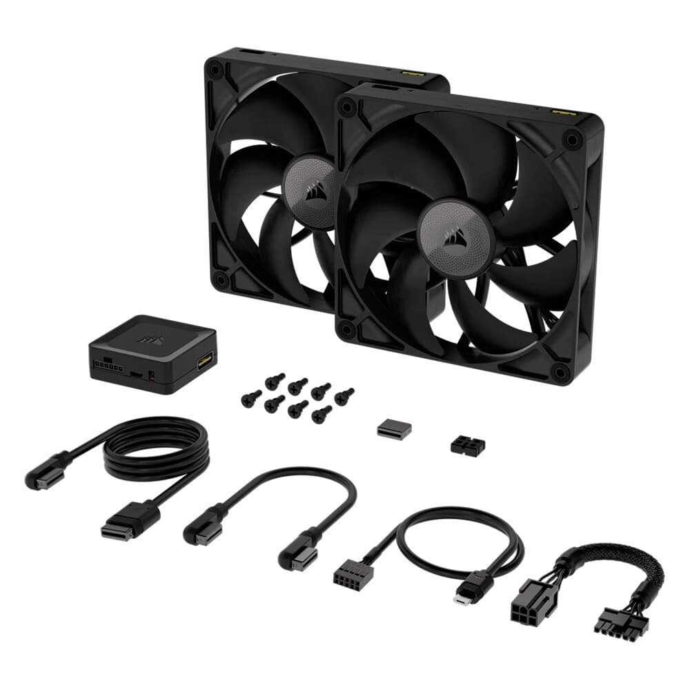 Kit com 2 Ventoinhas Corsair iCUE LINK RX140, 140mm, Preto - CO-9051012-WW