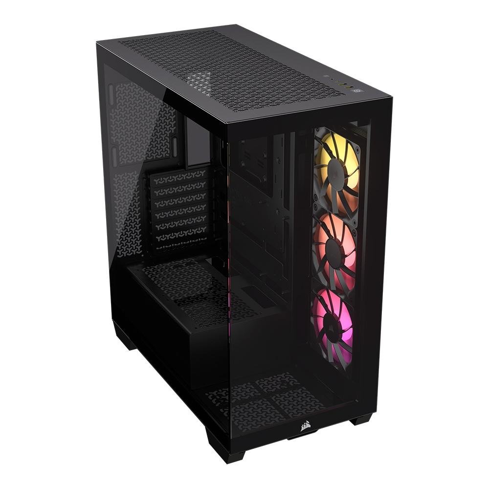 Gabinete Gamer Corsair 3500X ARGB Tempered Glass Mid-Tower, 3x FANs, Preto - CC-9011278-WW