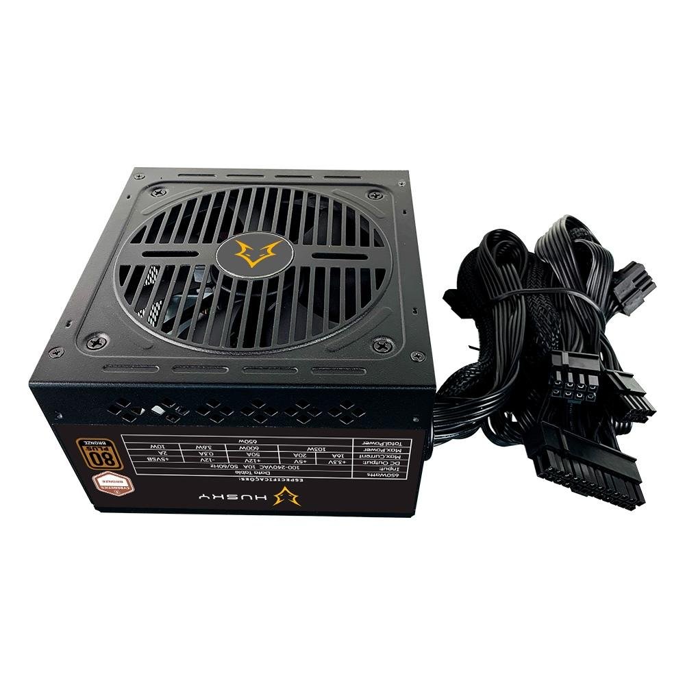 Fonte Husky Sledger 650W, 80 Plus Bronze, Cybenetics Bronze, PFC ativo, Bivolt