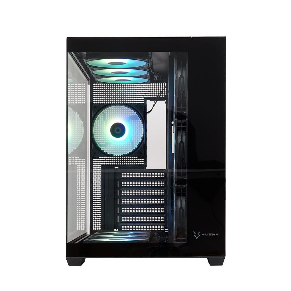 Gabinete Gamer Husky Dome 900, Mid Tower, Iluminação ARGB, ATX, Lateral e Frontal em Vidro, 10x Cooler Fan ARGB, Preto - HGN900PT Gabinete Gamer Husky Dome 900, Mid Tower, Iluminação ARGB, ATX, Lateral e Frontal em Vidro, 10x Cooler Fan ARGB, Preto - HGN900PT