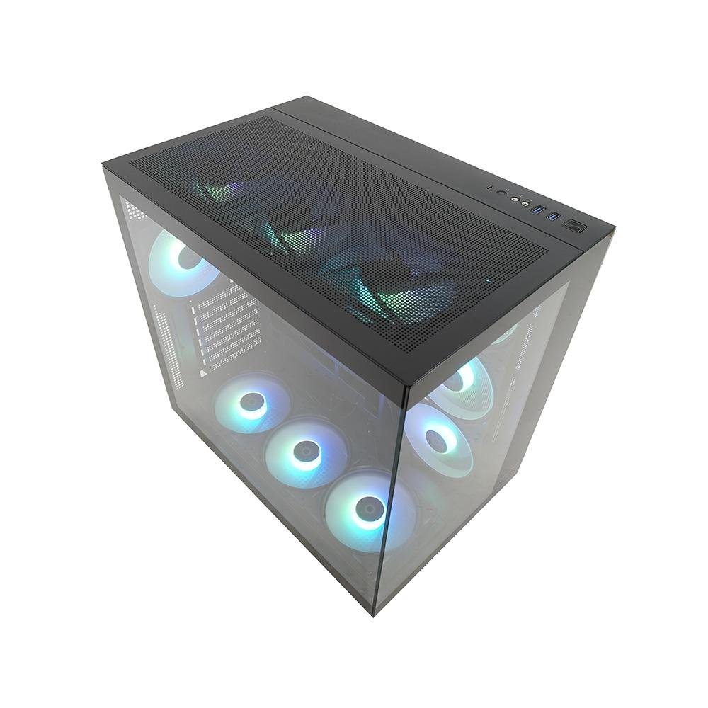 Gabinete Gamer Husky Dome 900, Mid Tower, Iluminação ARGB, ATX, Lateral e Frontal em Vidro, 10x Cooler Fan ARGB, Preto - HGN900PT Gabinete Gamer Husky Dome 900, Mid Tower, Iluminação ARGB, ATX, Lateral e Frontal em Vidro, 10x Cooler Fan ARGB, Preto - HGN900PT