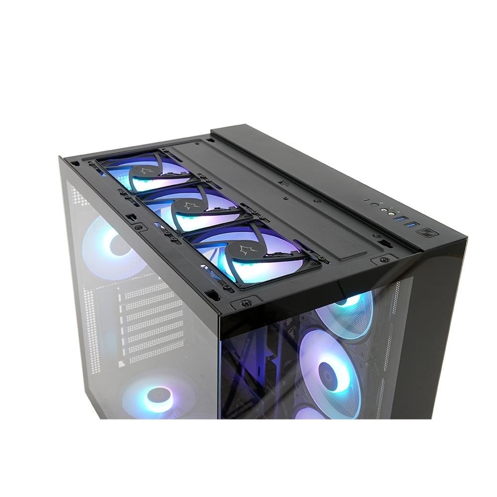 Gabinete Gamer Husky Dome 900, Mid Tower, Iluminação ARGB, ATX, Lateral e Frontal em Vidro, 10x Cooler Fan ARGB, Preto - HGN900PT Gabinete Gamer Husky Dome 900, Mid Tower, Iluminação ARGB, ATX, Lateral e Frontal em Vidro, 10x Cooler Fan ARGB, Preto - HGN900PT