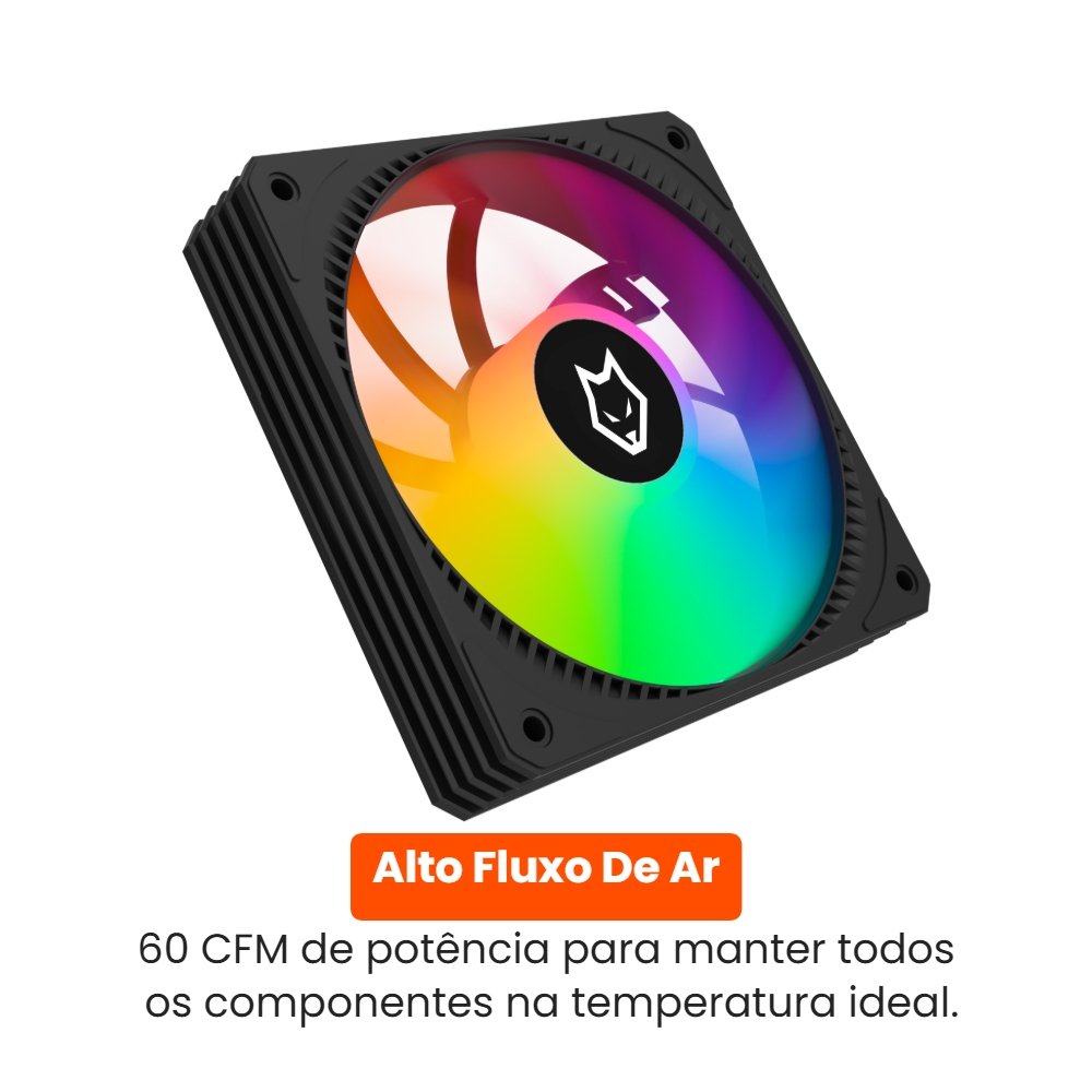 Ventoinha Husky Arctic Breeze, 120mm, Iluminação ARGB, Preto - HCF300PT