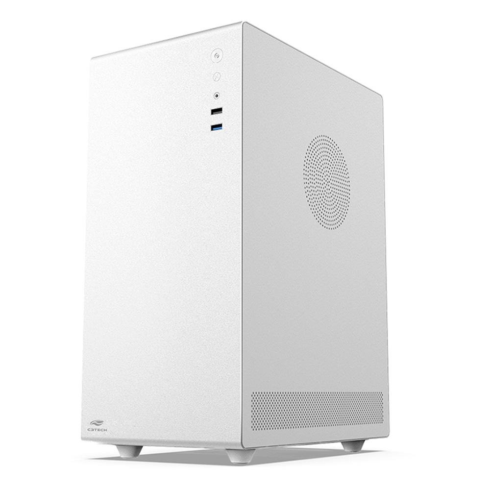 Gabinete Gamer C3-Tech Game MT-G200WH, Mini Tower LED, ATX, Lateral em Vidro Temperado, Com 3 Ventoinhas, Branco - MT-G200WH Gabinete Gamer C3-Tech Game MT-G200WH, Mini Tower LED, ATX, Lateral em Vidro Temperado, Com 3 Ventoinhas, Branco - MT-G200WH