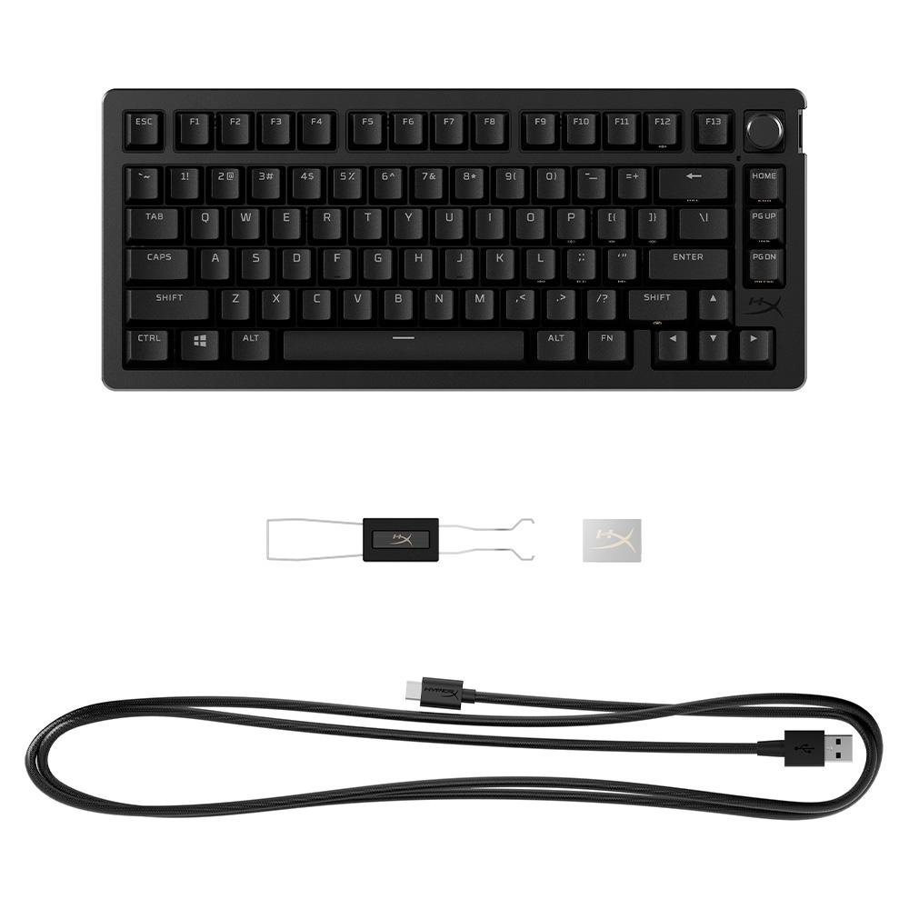 Teclado Mecânico Gamer HyperX Alloy Rise GKBD 75, RGB, Switch linear, Layout 75%, anti-ghosting, Preto - 7G7A4AA Teclado Mecânico Gamer HyperX Alloy Rise GKBD 75, RGB, Switch linear, Layout 75%, anti-ghosting, Preto - 7G7A4AA