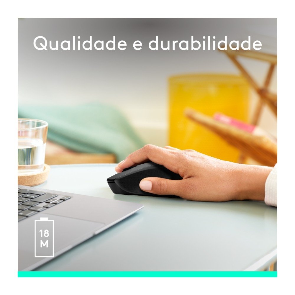 Mouse sem fio Logitech M280 com Conexão USB e Pilha Inclusa, Preto - 910-004284