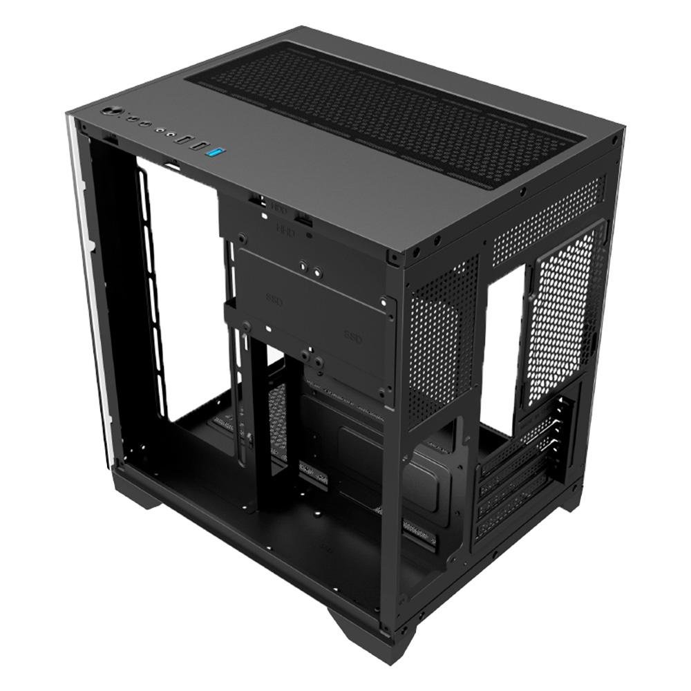 Gabinete Gamer Hayom GB1790, Mini Tower, M-ATX, Lateral e frontal em Vidro Temperado, 4x Fans, Preto - GB1790 Gabinete Gamer Hayom GB1790, Mini Tower, M-ATX, Lateral e frontal em Vidro Temperado, 4x Fans, Preto - GB1790