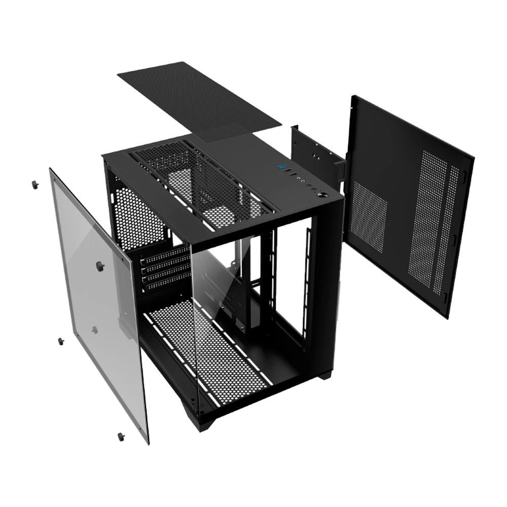 Gabinete Gamer Hayom GB1790, Mini Tower, M-ATX, Lateral e frontal em Vidro Temperado, 4x Fans, Preto - GB1790 Gabinete Gamer Hayom GB1790, Mini Tower, M-ATX, Lateral e frontal em Vidro Temperado, 4x Fans, Preto - GB1790