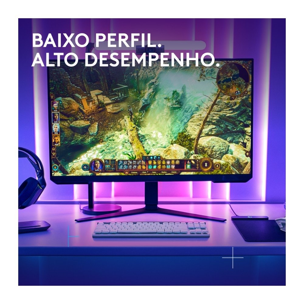 Teclado Sem Fio Mecânico Gamer Logitech G515, RGB, Bluetooth, com Design TKL,Tecnologia Lightspeed, Branco - 920-012535 Teclado Sem Fio Mecânico Gamer Logitech G515, RGB, Bluetooth, com Design TKL,Tecnologia Lightspeed, Branco - 920-012535