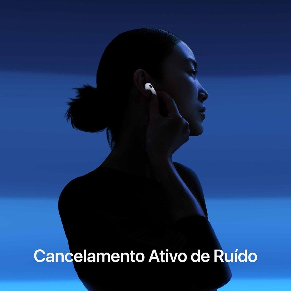AirPods 4 Apple com Cancelamento Ativo de Ruído, Estojo de Recarga USB-C, Branco - MXP93BZ/A
