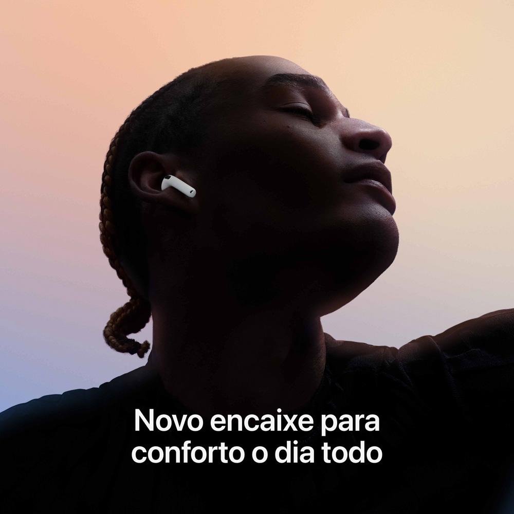 AirPods 4 Apple com Cancelamento Ativo de Ruído, Estojo de Recarga USB-C, Branco - MXP93BZ/A