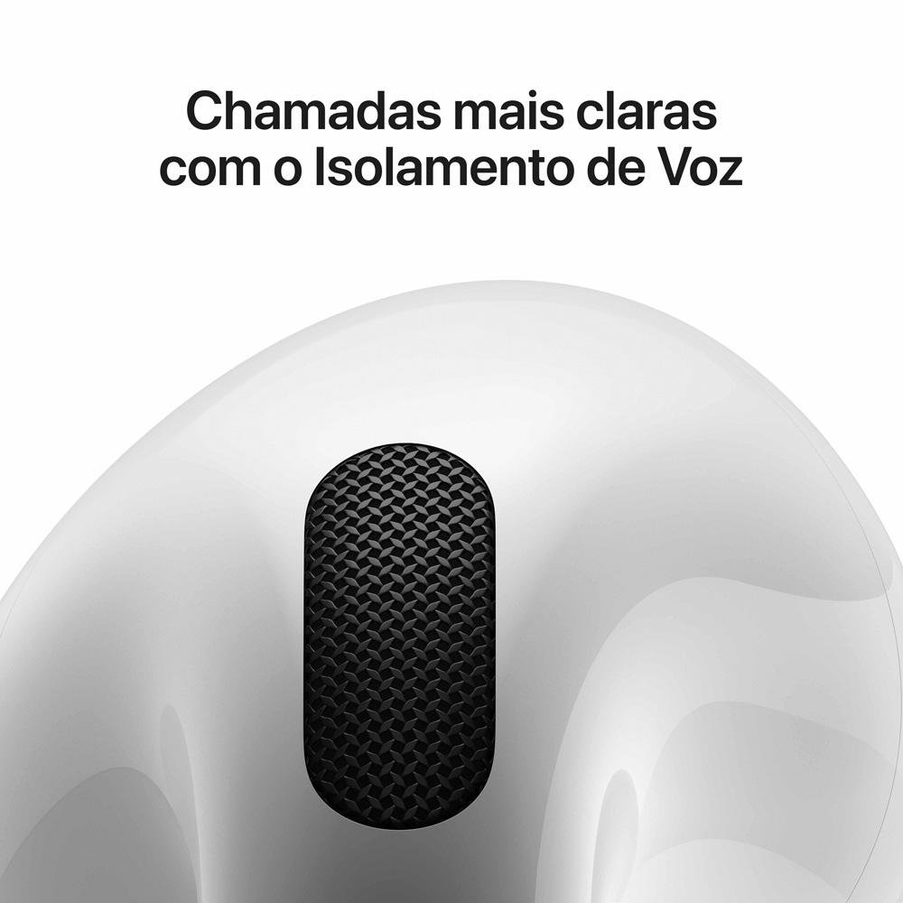 AirPods 4 Apple com Cancelamento Ativo de Ruído, Estojo de Recarga USB-C, Branco - MXP93BZ/A