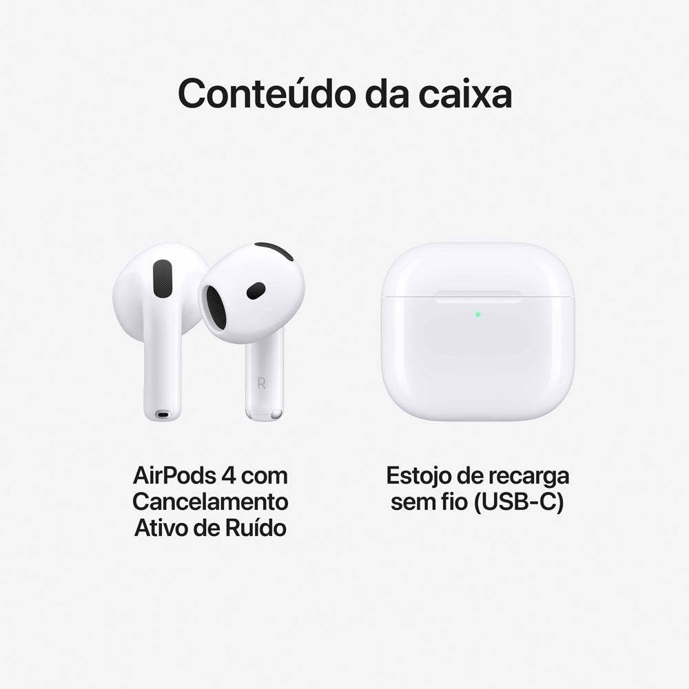 AirPods 4 Apple Cancelamento Ativo Ruído | KaBuM!
