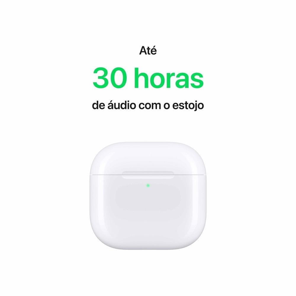 AirPods 4 Apple com Cancelamento Ativo de Ruído, Estojo de Recarga USB-C, Branco - MXP93BZ/A