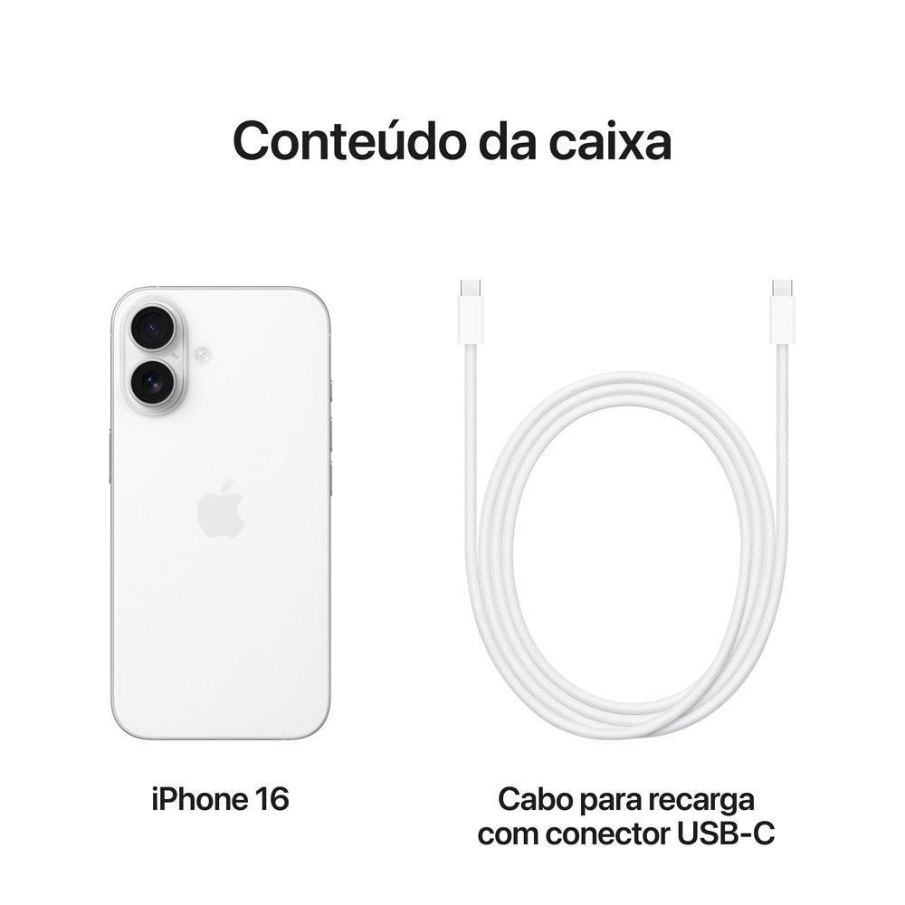 iPhone 16 128GB Branco: O Novo iPhone | KaBuM!