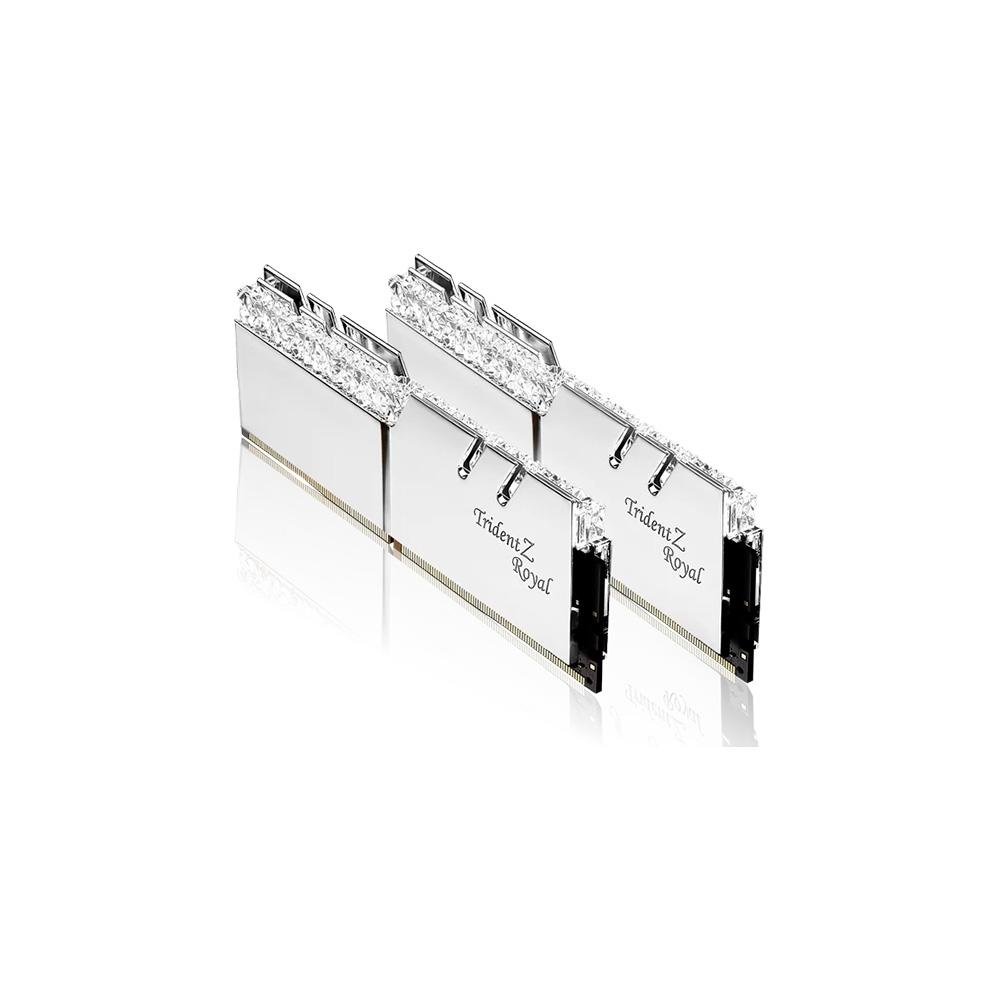 Memória RAM G.Skill Trident Z Royal Series RGB 32GB (2x16GB), DDR4, 3200MHz, CL16, Intel XMP, Branco - F4-3200C16D-32GTRS Memória RAM G.Skill Trident Z Royal Series RGB 32GB (2x16GB), DDR4, 3200MHz, CL16, Intel XMP, Branco - F4-3200C16D-32GTRS
