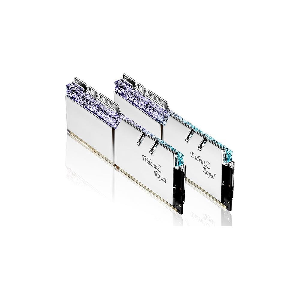 Memória RAM G.Skill Trident Z Royal Series RGB 32GB (2x16GB), DDR4, 3200MHz, CL16, Intel XMP, Branco - F4-3200C16D-32GTRS Memória RAM G.Skill Trident Z Royal Series RGB 32GB (2x16GB), DDR4, 3200MHz, CL16, Intel XMP, Branco - F4-3200C16D-32GTRS