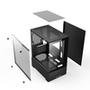 Gabinete Gamer Bluecase BG-055 HIT PRO, Mid tower, Micro ATX e Mini ITX, 3XFAN Rainbow, Frente e lateral em vidro, Preto - BG-055BBX