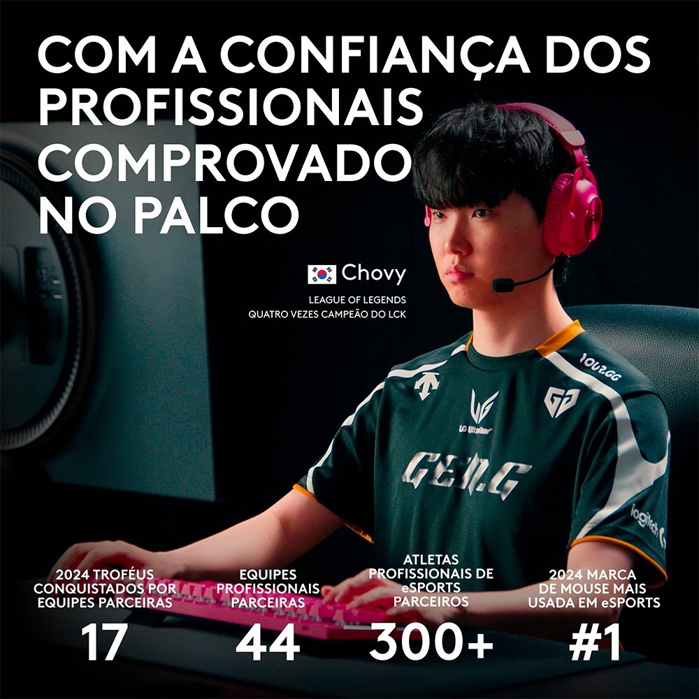 Mouse Gamer Sem Fio Logitech G PRO 2 com Lightspeed, RGB Lightsync, Ambidestro, 4 Botões Programáveis, DPI de 32K, Branco - 910-007301 Mouse Gamer Sem Fio Logitech G PRO 2 com Lightspeed, RGB Lightsync, Ambidestro, 4 Botões Programáveis, DPI de 32K, Branco - 910-007301