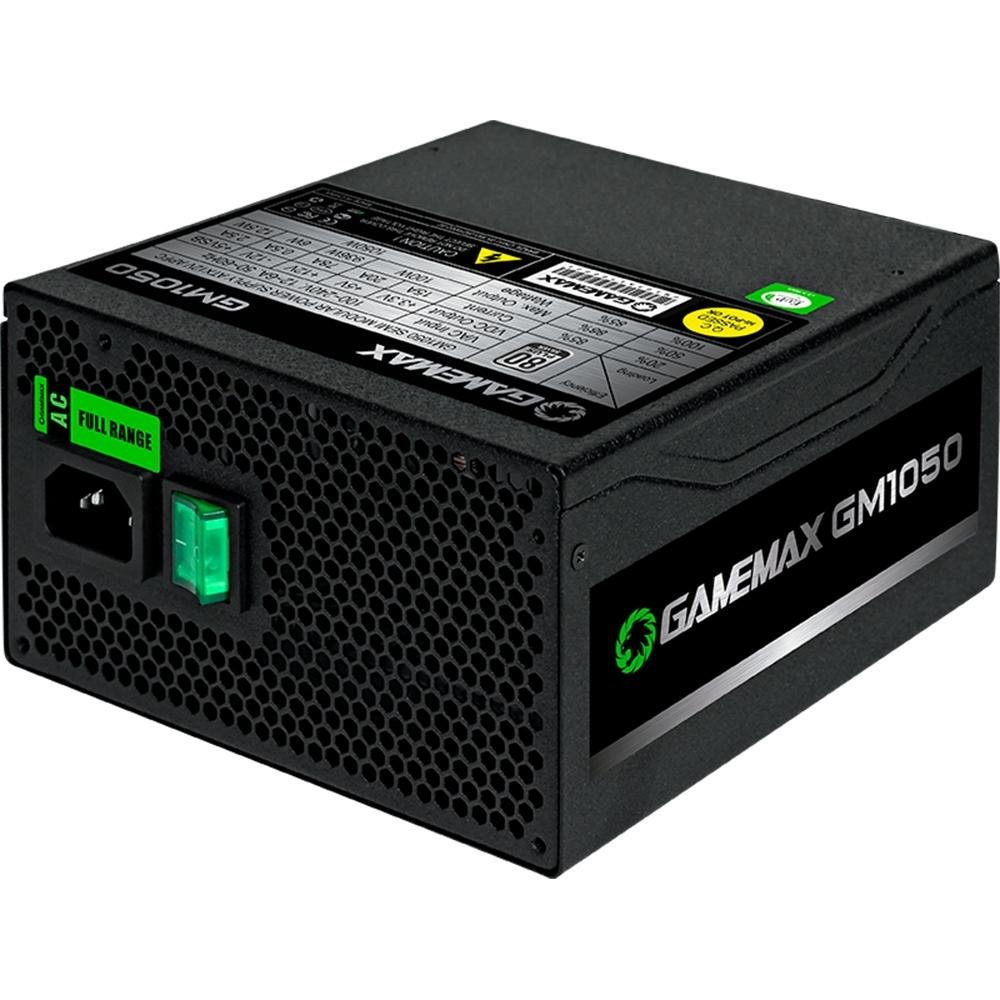 Fonte Gamemax, 1050W, 80 Plus Silver, Semi Modular, PFC Ativo, Com Cabo, Preto - GMX GM1050 Fonte Gamemax, 1050W, 80 Plus Silver, Semi Modular, PFC Ativo, Com Cabo, Preto - GMX GM1050