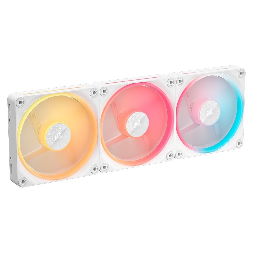 Kit com 3 Ventoinhas Corsair LX-R RGB Series, iCUE LINK LX120-R RGB, 120mm, Branco - CO-9051054-WW