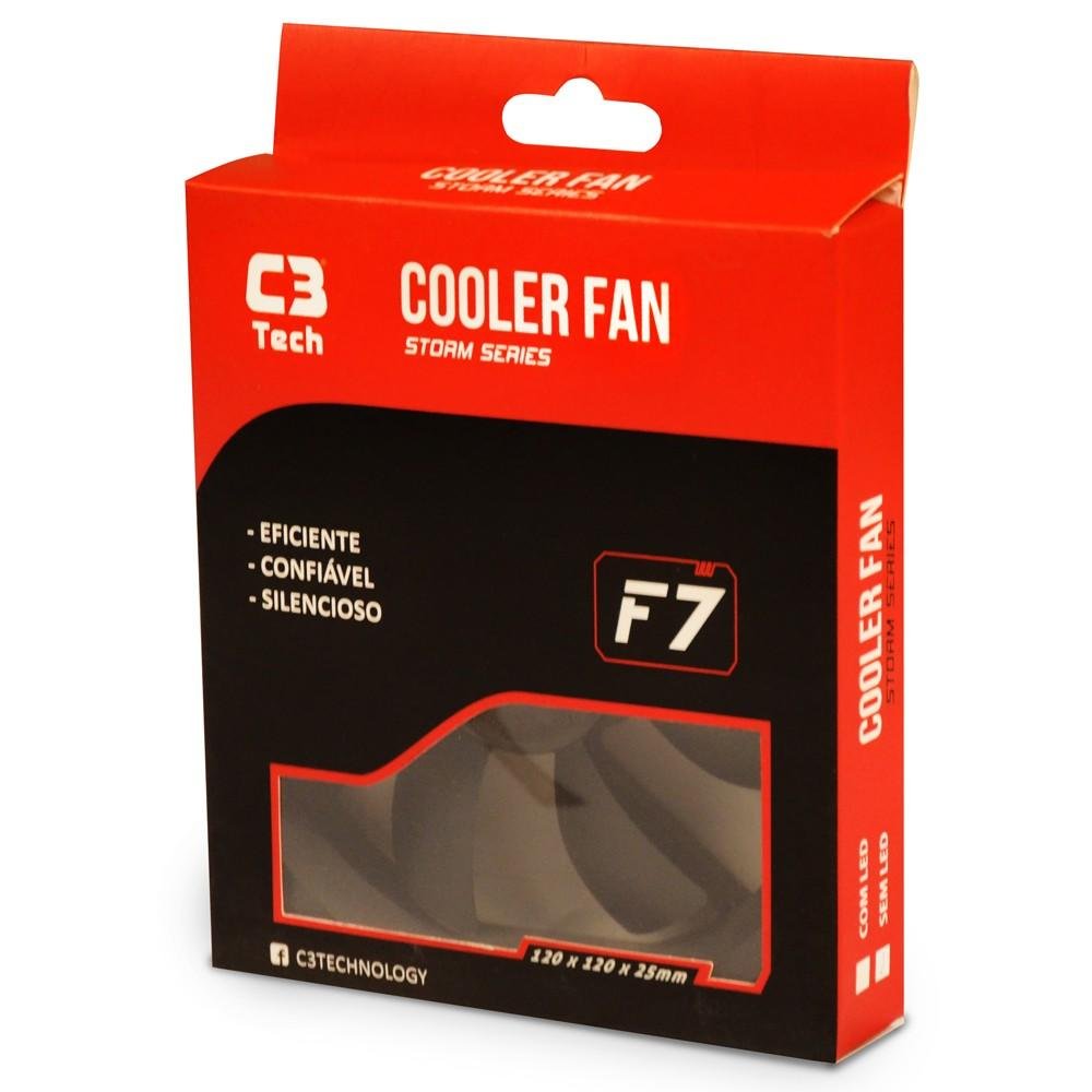 Cooler  120 x 120mm Storm Preto, C3TECH F7-100BK - Imagem 2