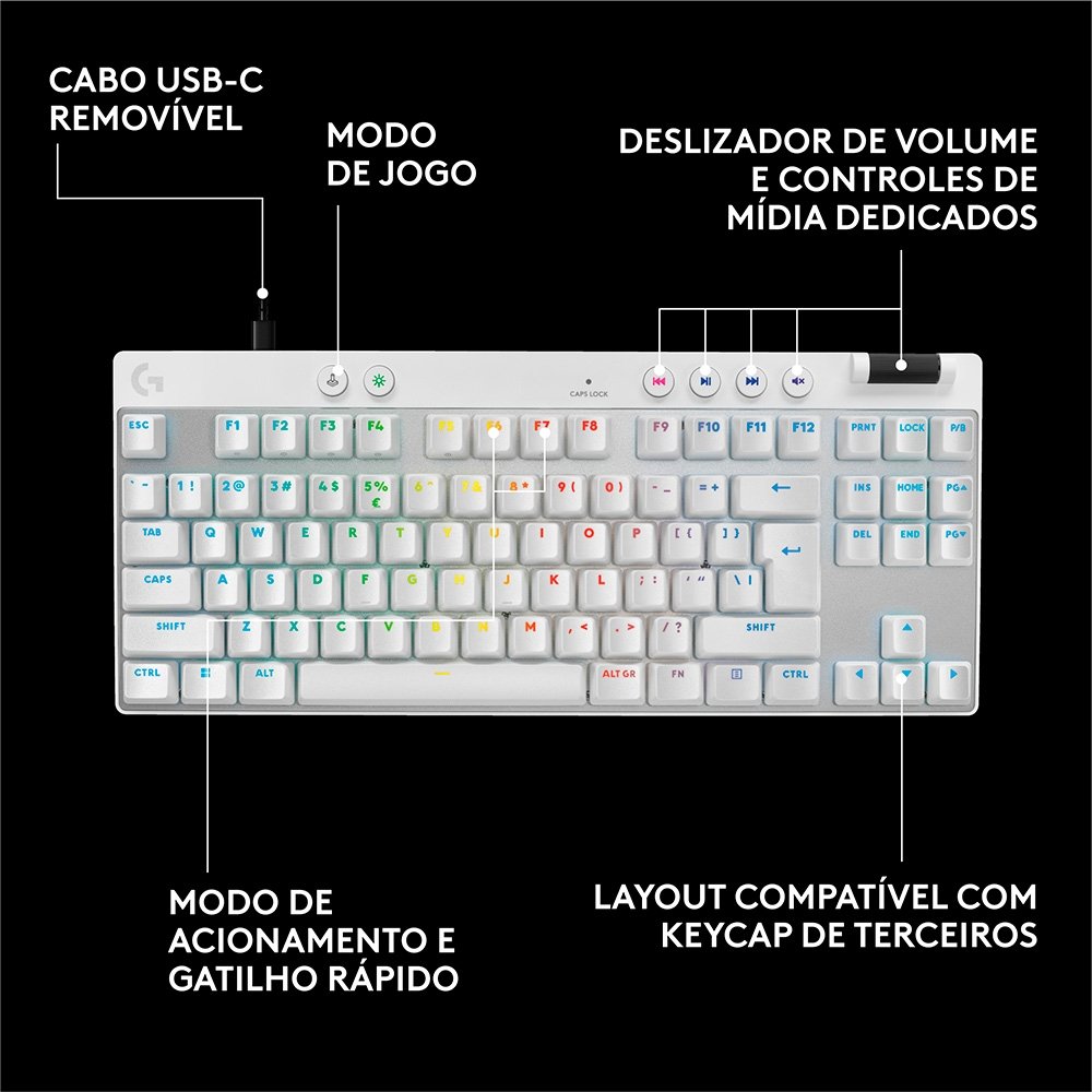 Teclado Gamer Logitech G Pro X Tkl Rapid | KaBuM!
