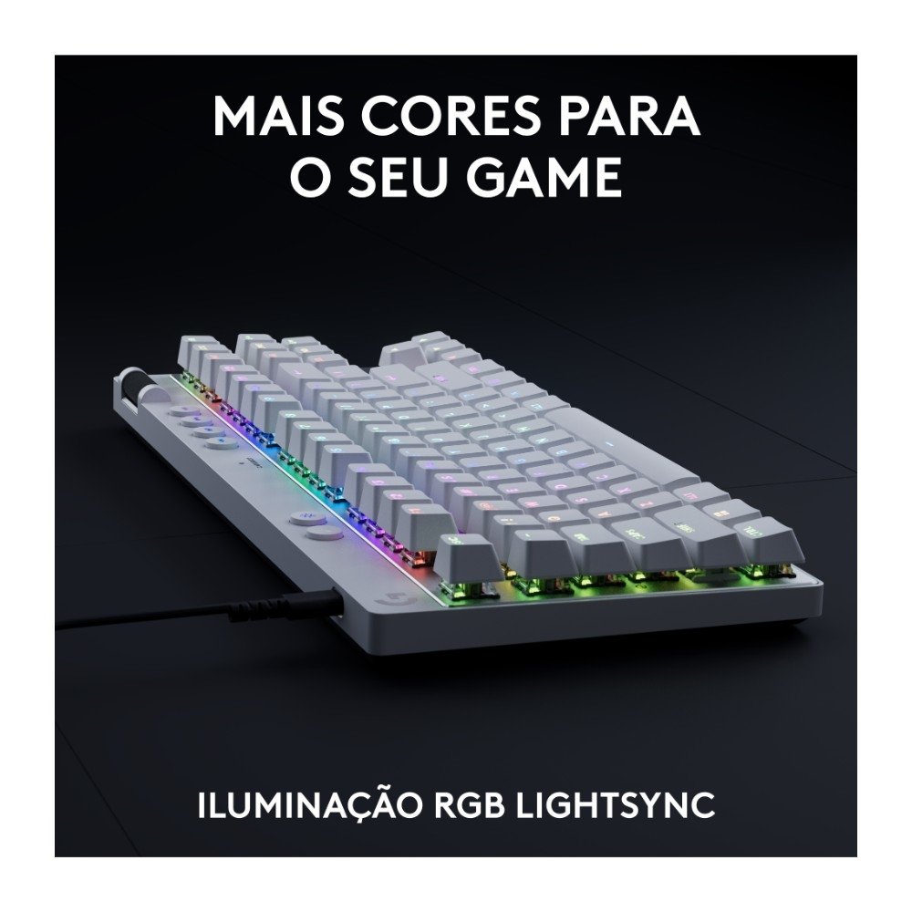 Logicool G PRO X TKL RAPID（ホワイト） Teclado Logitech G Pro X TKL Rapid Branco | KaBuM!