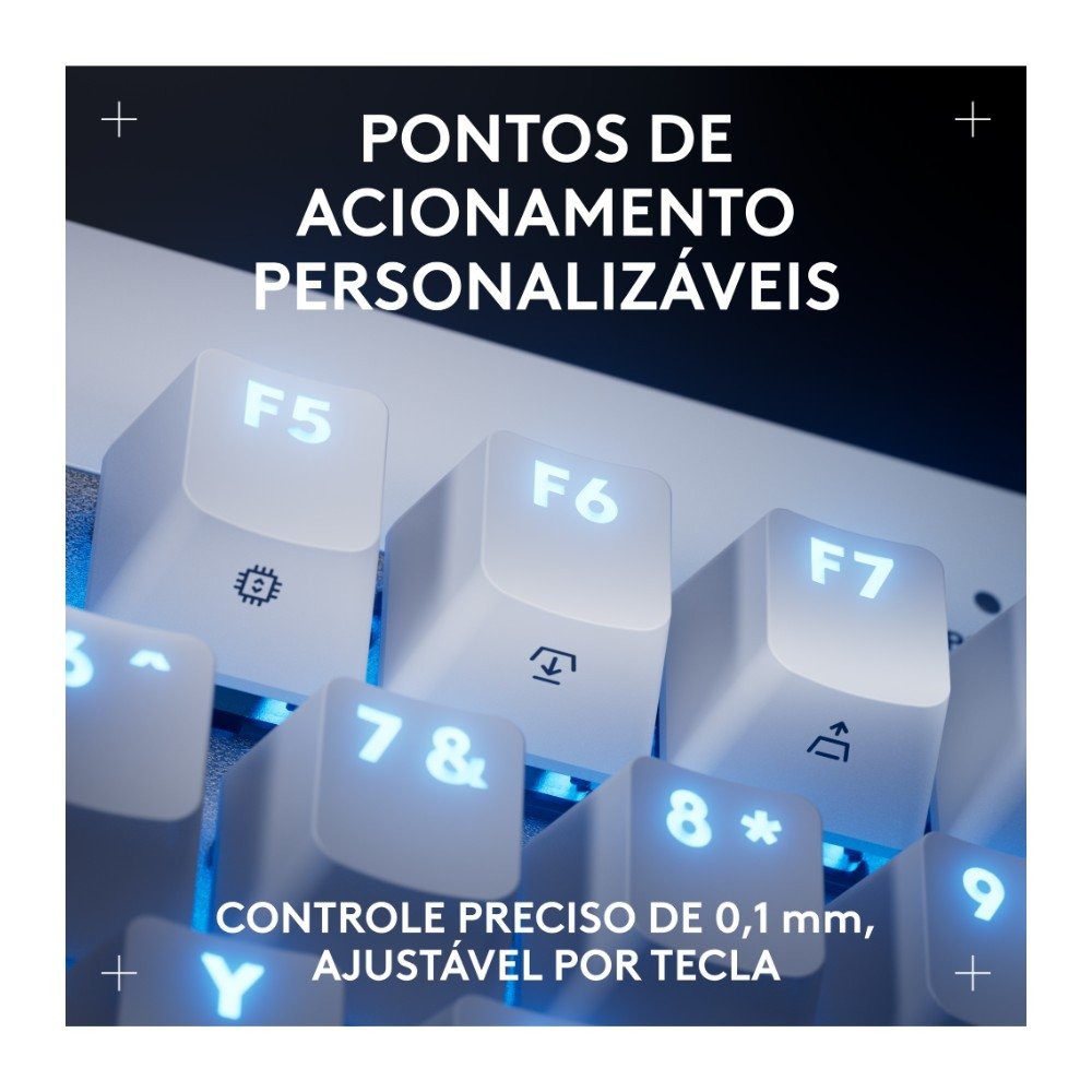 Teclado Gamer Logitech G PRO X TKL RAPID, Switches Magnético-analógicos, Modo Rapid Trigger, Layout US, Branco - 920-013132 Teclado Gamer Logitech G PRO X TKL RAPID, Switches Magnético-analógicos, Modo Rapid Trigger, Layout US, Branco - 920-013132