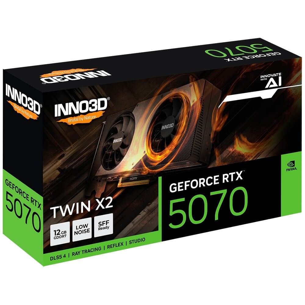 INNO3D GEFORCE RTX 5070 TWIN X2 OC新品未開封 Placa de Vídeo Inno3D GeForce RTX 5070 | KaBuM!