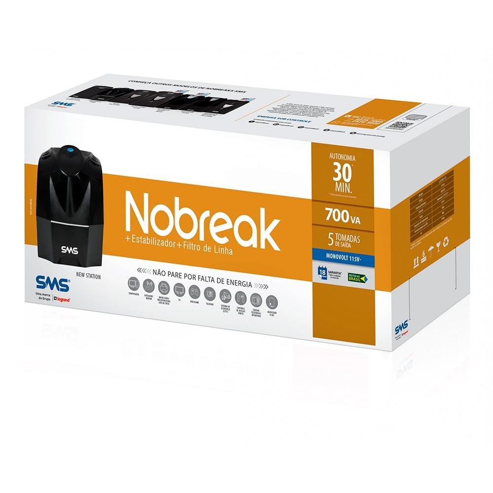 Nobreak SMS Manager III Senoidal Puro Nova Geração DSP 700 BIFX