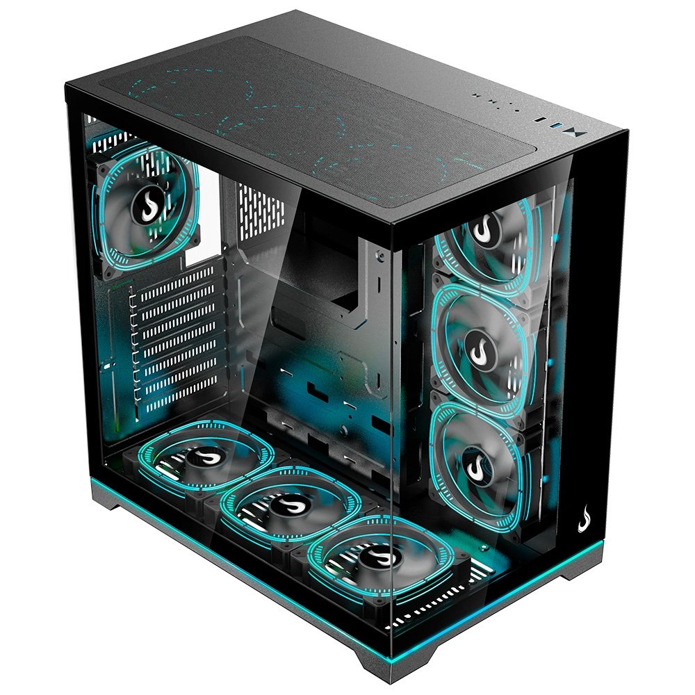 Gabinete Gamer Rise Mode Galaxy Glass Standard V2, LED ARGB, Mid Tower, Lateral em Vidro, Sem Fans, Preto - RM-GA-GGST2L-FB Gabinete Gamer Rise Mode Galaxy Glass Standard V2, LED ARGB, Mid Tower, Lateral em Vidro, Sem Fans, Preto - RM-GA-GGST2L-FB