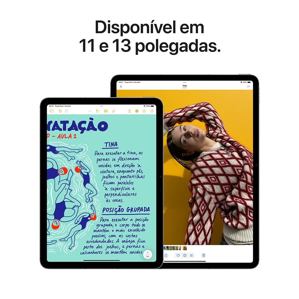 iPad Air Apple 11" 1 TB, Chip M3, Wi-Fi + Cellular, Câmera Traseira 12MP, Estelar - MCGA4BZ/A