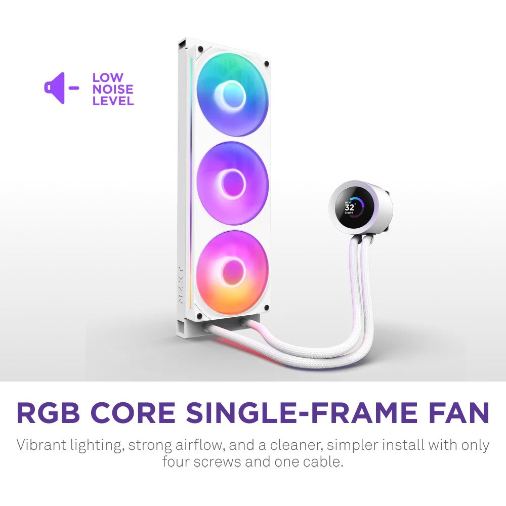 Watercooler NZXT Kraken Plus 360 RGB v2 Branco LCD