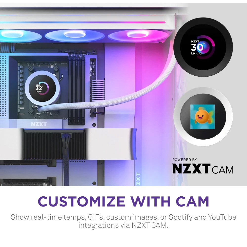 Watercooler NZXT Kraken Plus 360 RGB v2 Branco LCD