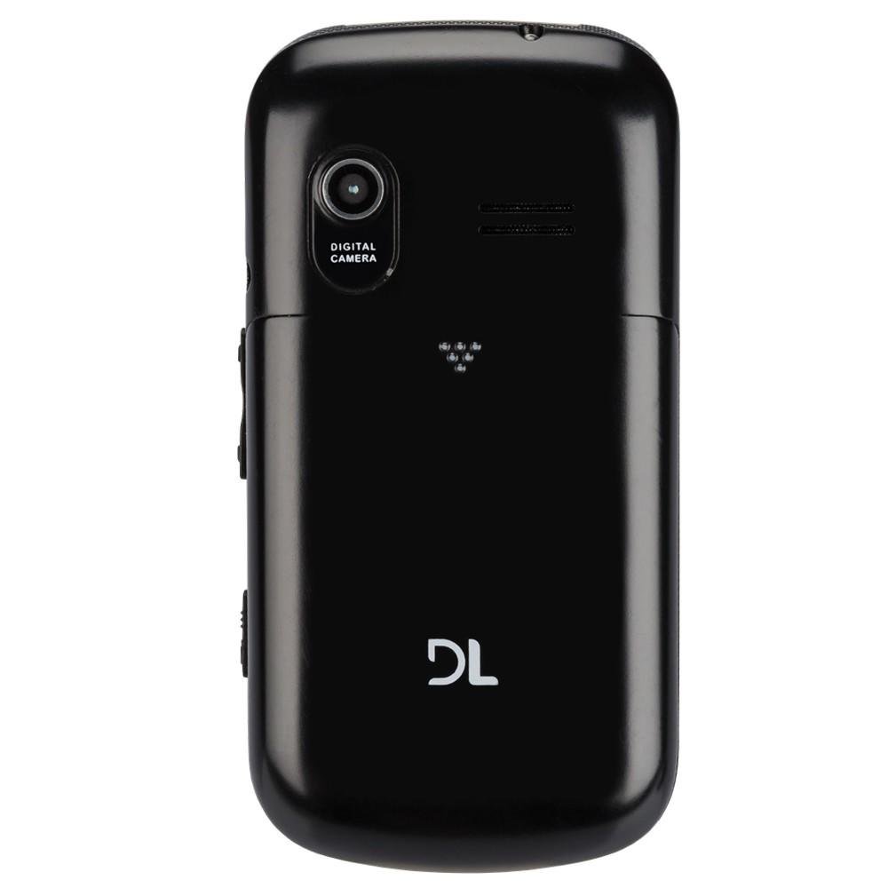 Celular DL YC-130, Tela 2.4´, Câmera, Rádio FM, MP3, Dual Chip, Botão SOS, Desbloqueado - Preto