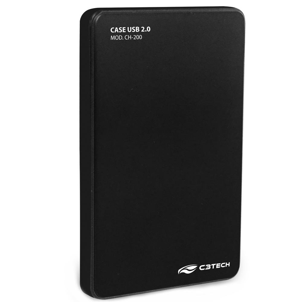 Case para HD Externo 2,5" USB 2.0, C3TECH CH-200BK - Preto