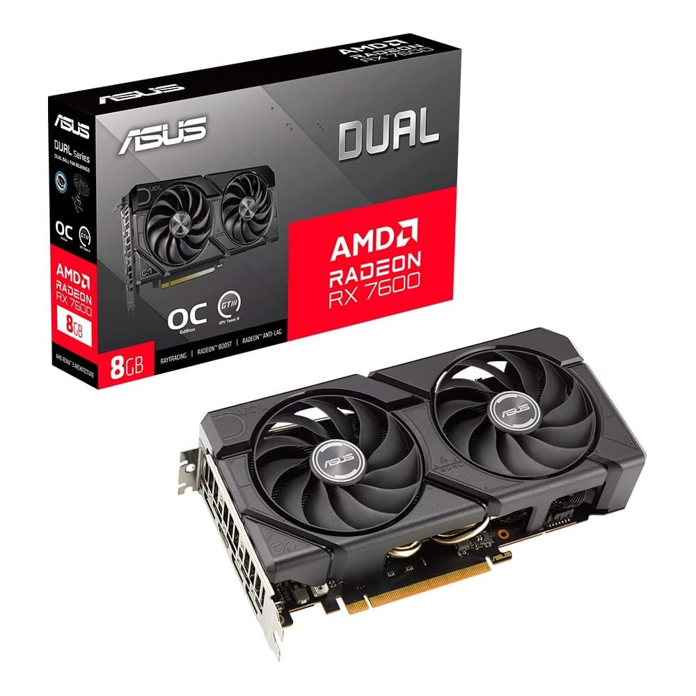 グラフィックボード・グラボ・ビデオカード ASUS Radeon RX7600 DUAL 8GB OC Placa de Vídeo DUAL RX 7600 O8G | KaBuM!