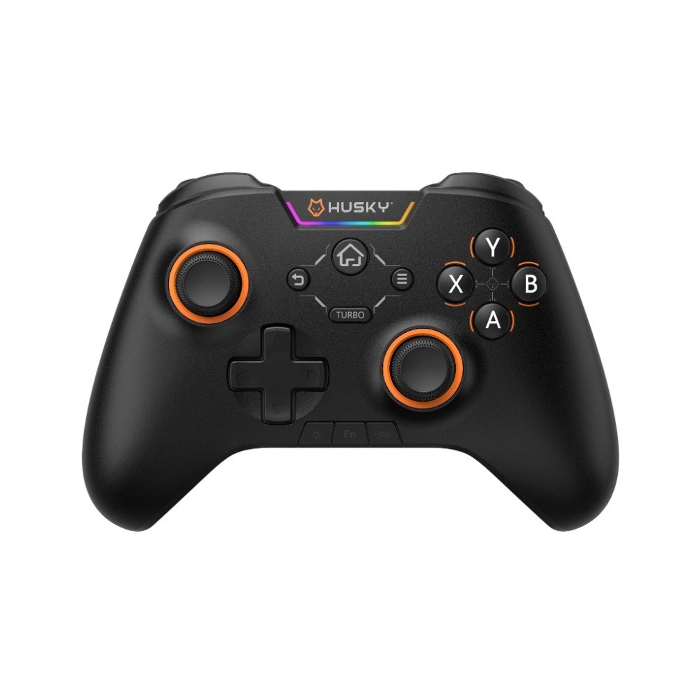 Controle Husky Hunter, Sem Fio, Compativel com PC/Android/iOS, 24 Botões Programáveis, RGB, Preto - HJK002PT Controle Husky Hunter, Sem Fio, Compativel com PC/Android/iOS, 24 Botões Programáveis, RGB, Preto - HJK002PT