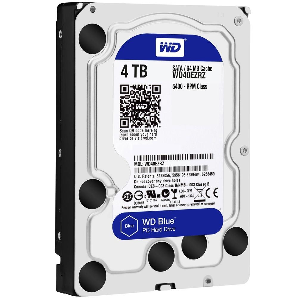 HD WD Blue, 4TB, 3.5´, SATA - WD40EZRZ | KaBuM!