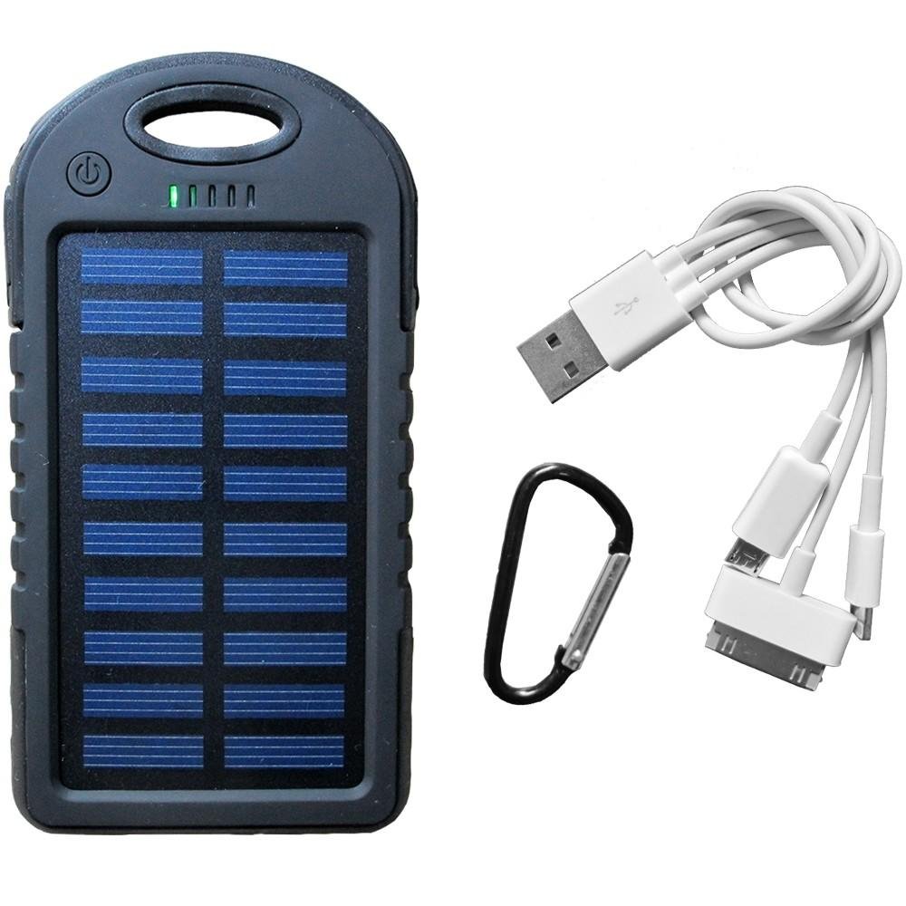 Carregador Portátil Solar Yes 6000mAh - Preto Carregador Portátil Solar Yes 6000mAh - Preto