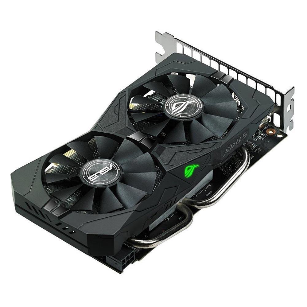 Placa de Vídeo VGA AMD ASUS RADEON RX 460 4GB, GDDR5 128Bits, AURA RGB, Auto-Extreme, DirectCU II,Fan Connect, DVI/HDMI/DP, ROG STRIX-RX460-O4G-GAMING