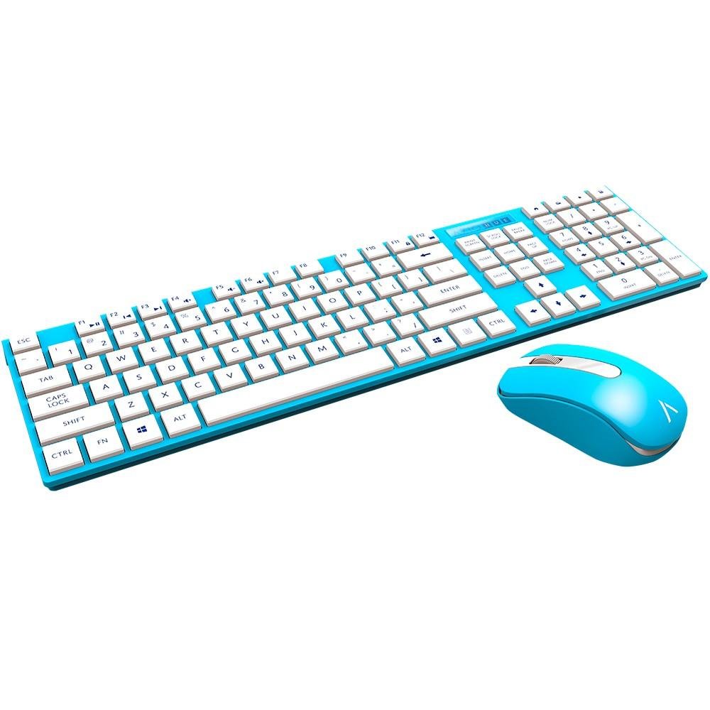 Teclado e Mouse Azio Sem fio KM508-BU Azul Teclado e Mouse Azio Sem fio KM508-BU Azul