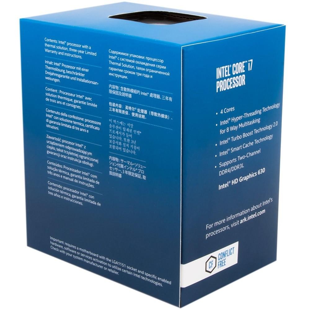 Processador Intel Core i7-7700 Kaby Lake, 3.6GHz (4.2GHz Max Turbo), Cache 8MB, LGA 1151 - BX80677I77700 Processador Intel Core i7-7700 Kaby Lake, 3.6GHz (4.2GHz Max Turbo), Cache 8MB, LGA 1151 - BX80677I77700