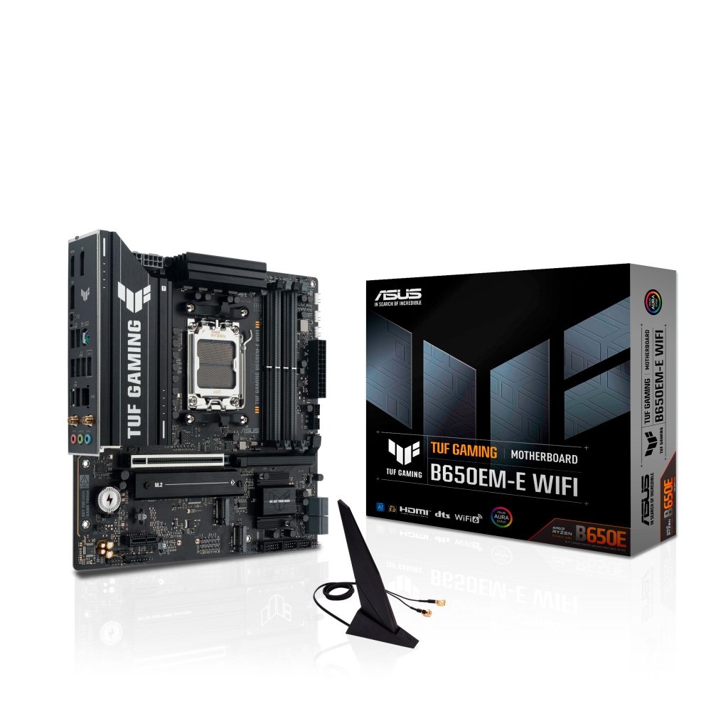 Placa Mãe ASUS TUF GAMING B650EM-E WIFI, AMD AM5 , m-ATX, DDR5, Wi-fi 6 , Bluetooth, Preto - 90MB1LR0-M0EAY0
