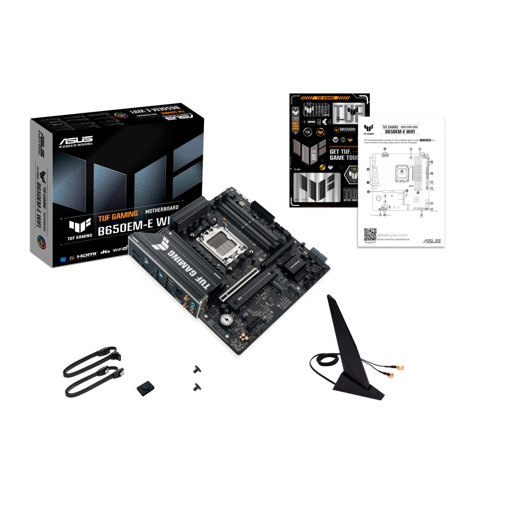 Placa Mãe ASUS TUF GAMING B650EM-E WIFI, AMD AM5 , m-ATX, DDR5, Wi-fi 6 , Bluetooth, Preto - 90MB1LR0-M0EAY0